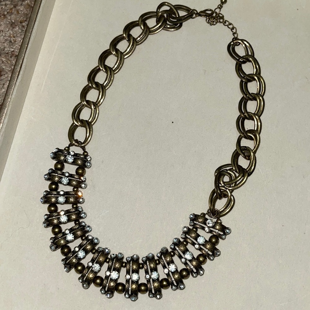 Anthropologie rhinestone accent statement necklace